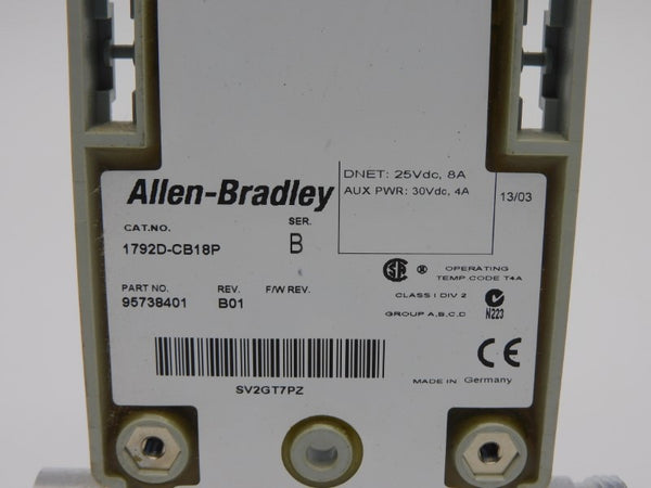 ALLEN BRADLEY 1792D-CB18P SER. B REV. B01 30VDC 8A UNMP