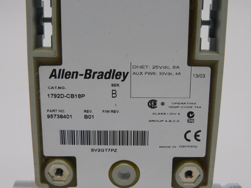 ALLEN BRADLEY 1792D-CB18P SER. B REV. B01 30VDC 8A UNMP