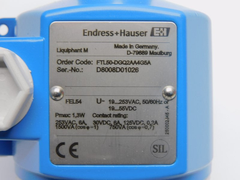 ENDRESS+HAUSER FTL50-DGQ2AA4G5A 943490-9000 F/W V01.00.01 253VAC 6A NSMP