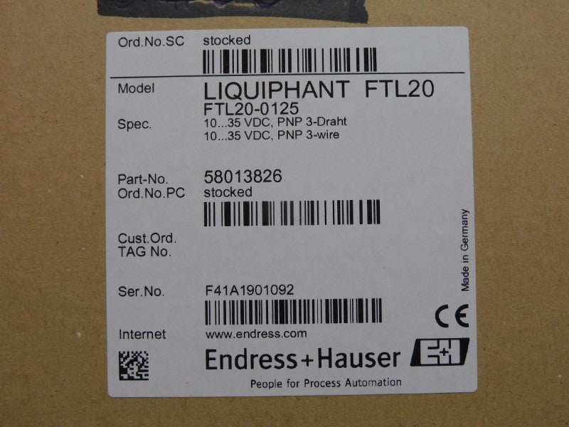 ENDRESS+HAUSER FTL20-0125 58013826 10-35VDC NSMP