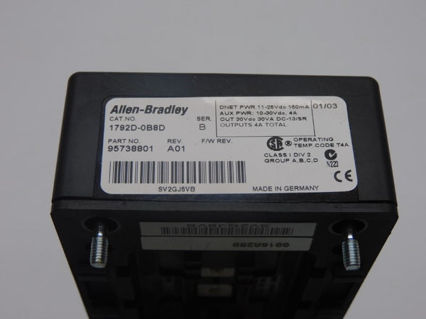 ALLEN BRADLEY 1792D-0B8D SER. B REV. A01 10-30VDC 4A UNMP