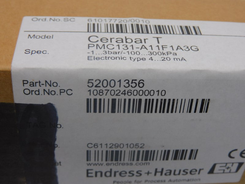 ENDRESS+HAUSER PMC131-A11F1A3G 52001356 11-30VDC NSMP