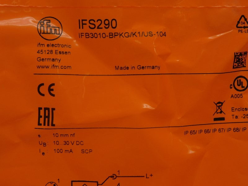 IFM EFECTOR IFB3010-BPKG/K1/US-104 IFS290 10-30VDC NSMP