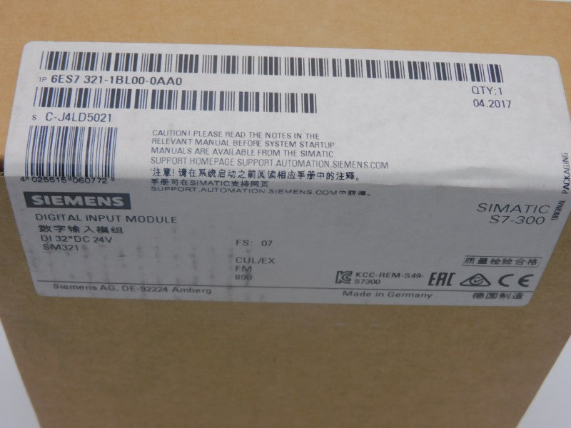 SIEMENS 6ES7321-1BL00-0AA0 F/W 07 24VDC NSFS