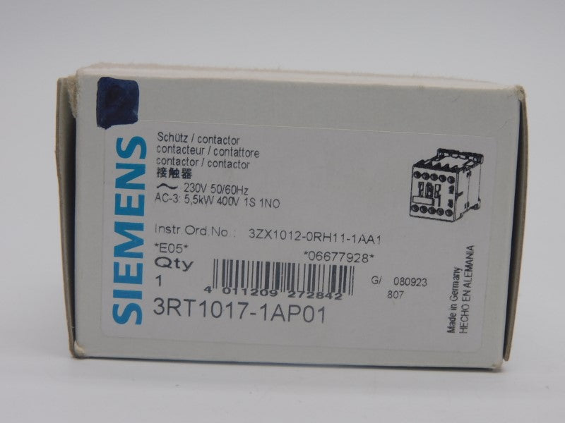 SIEMENS 3RT1017-1AP01 230V 22A NSMP