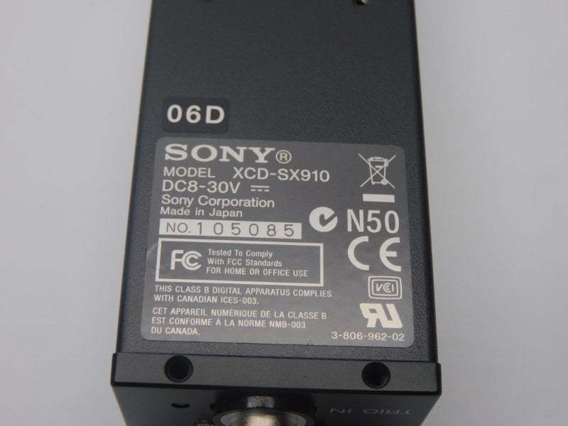 SONY XCD-SX910 8-30VDC (AS PICTURED) NSMP