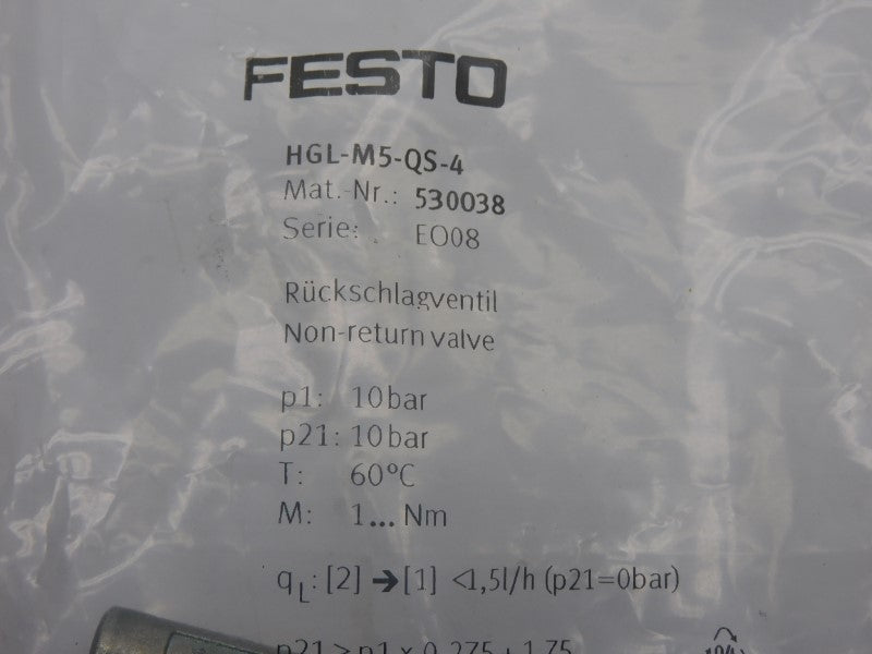FESTO HGL-M5-QS-4 530038 NSMP