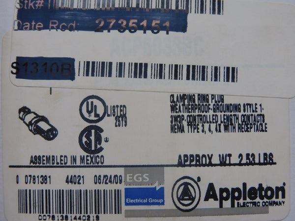 APPLETON ACP6033BC 600VAC 60A NSMP