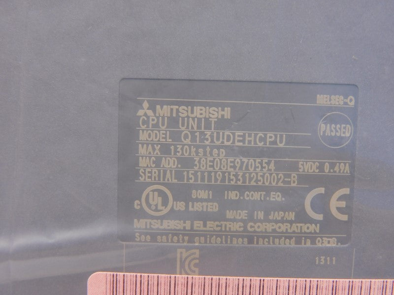 MITSUBISHI Q13UDEHCPU 5VDC 0.49A NSMP