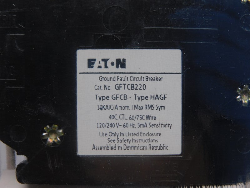 EATON GFTCB220CS 120/240V 20A NSMP