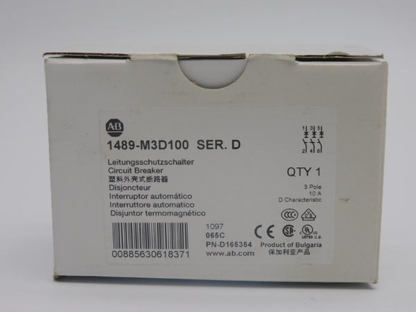 ALLEN BRADLEY 1489-M3D100 SER. D 277V 10A (WH) NSMP