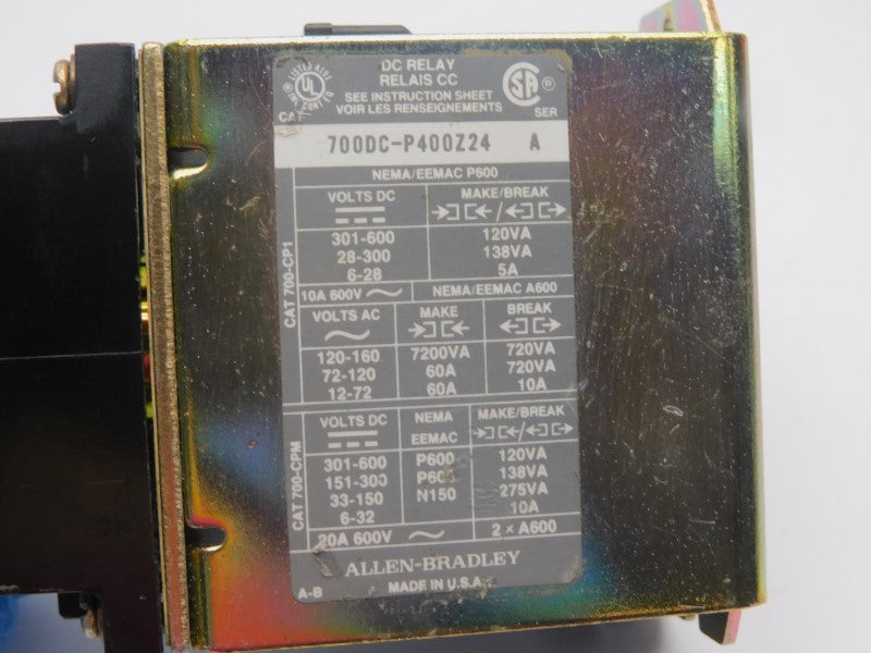 ALLEN BRADLEY 700DC-P400Z24 SER. A 24VDC 60A (AS PICTURED) NSNP