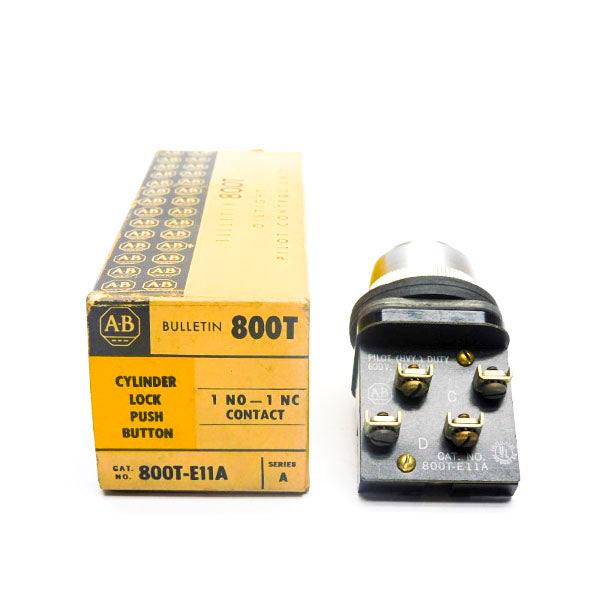 ALLEN BRADLEY 800T-E11A SER. A 600VAC (BK/YL) (NO KEY) NSMP