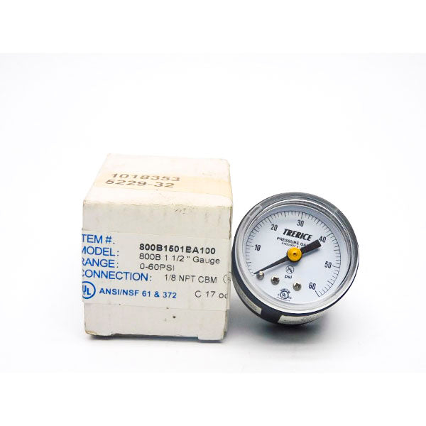 TRERICE 800B1501BA100 0-60PSI 1-1/2" NSMP