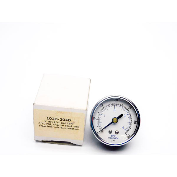 GAUGE 102D-204D 0/60PSI NSMP