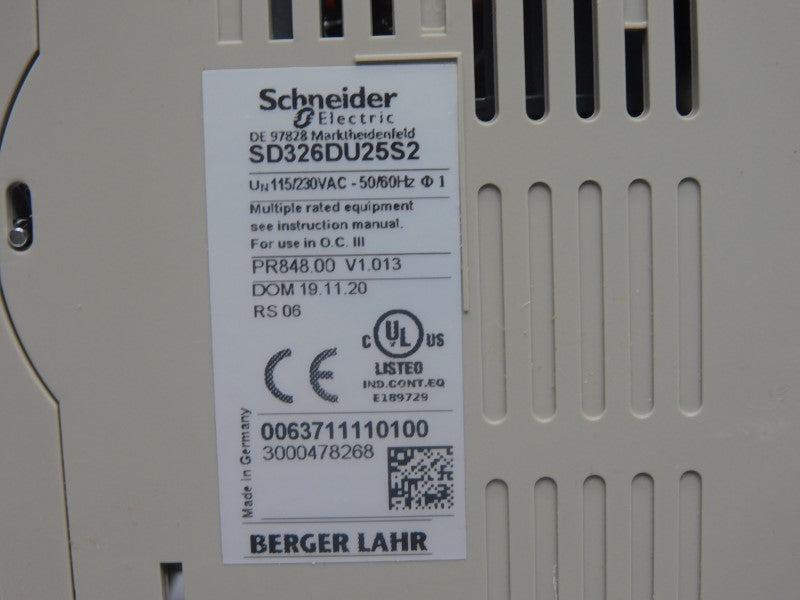 SCHNEIDER ELECTRIC SD326DU25S2 115/230VAC VER. 1.013 NSMP