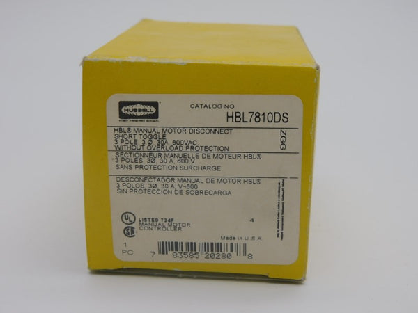 HUBBELL HBL7810DS 600VAC 30A NSMP