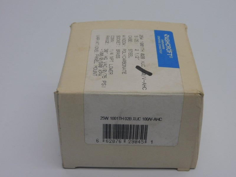 ASHCROFT 25W1001TH02BXUC100/V-AHC 0-75PSI NSMP