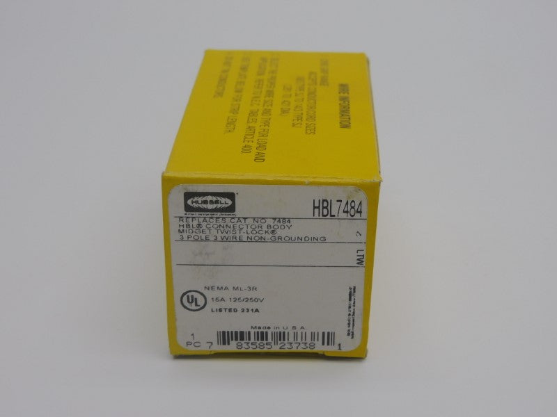 HUBBELL HBL7484 125/250V 15A NSMP