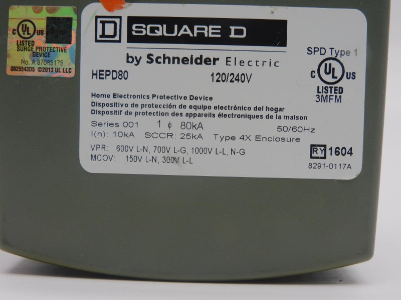 SQUARE D HEPD80 SER. 001 120/240V UNMP
