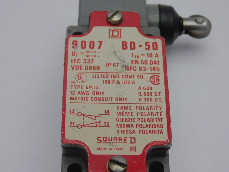 SQUARE D 9007BD50 600V 10A UNMP