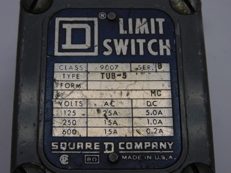 SQUARE D 9007TUB5 SER. B 600V 25A UNMP