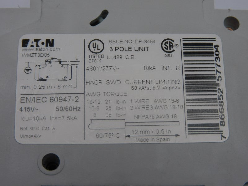 EATON WMZT3D05 277V 5A UNMP