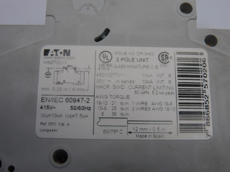 EATON WMZT2D13 277V 13A UNMP