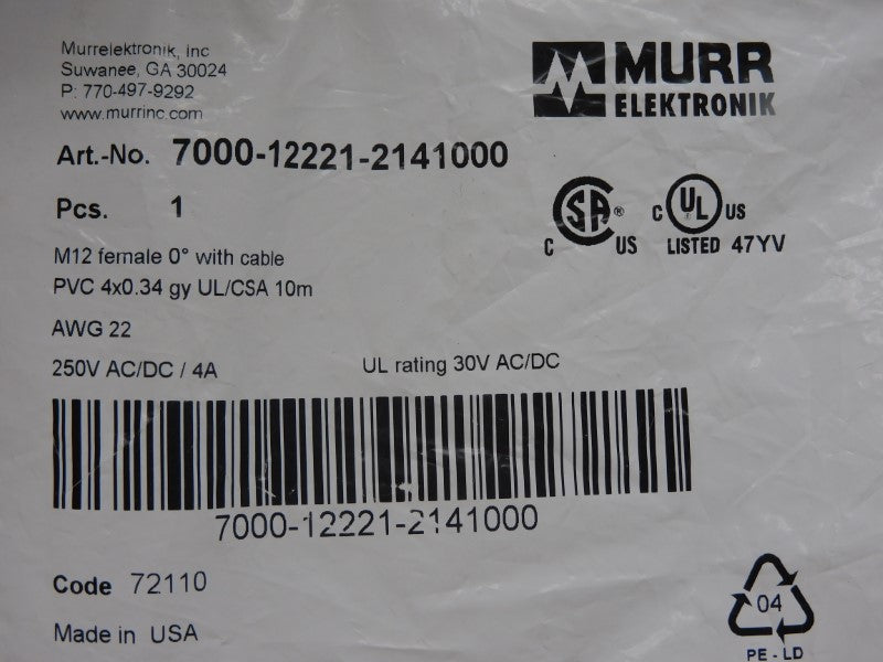 MURR ELEKTRONIK 7000-12221-2141000 250VAC/DC 4A NSMP