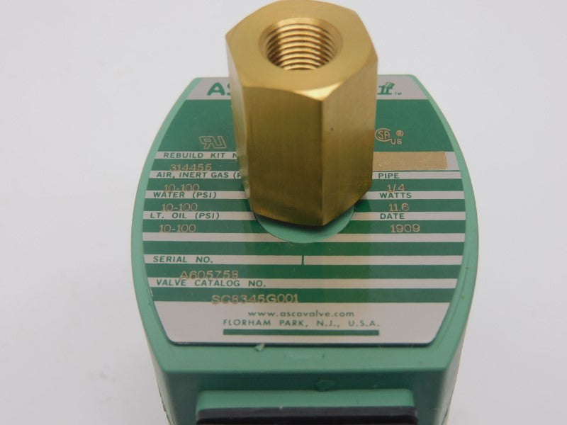 ASCO SC8345G001 24VDC 10-100PSI 1/4" NSMP