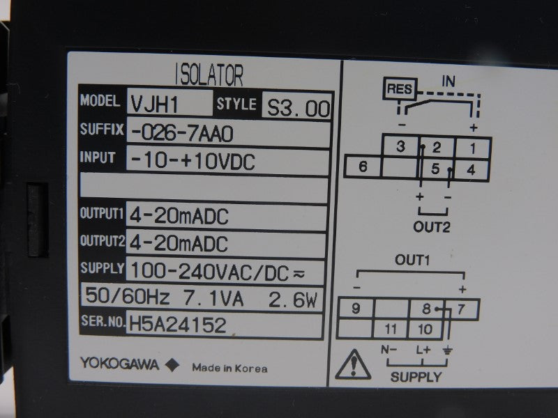 YOKOGAWA VJH1-026-7AA0 100-240VAC NSMP