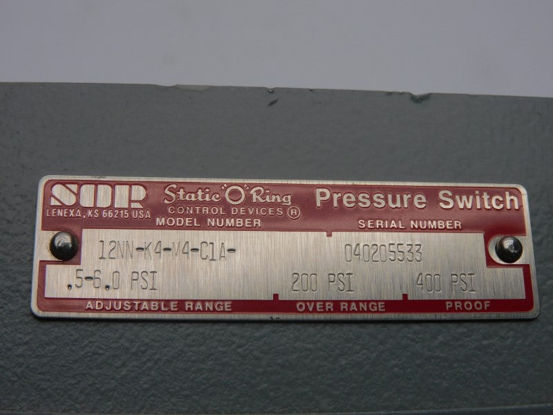 SOR 12NN-K4-M4-C1A .5-6.0PSI NSNP