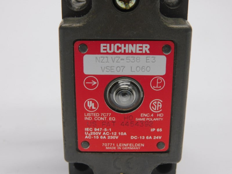 EUCHNER NZ1VZ-538E3VSE07L060 076031 250VAC 10A (NO KEY) NSMP