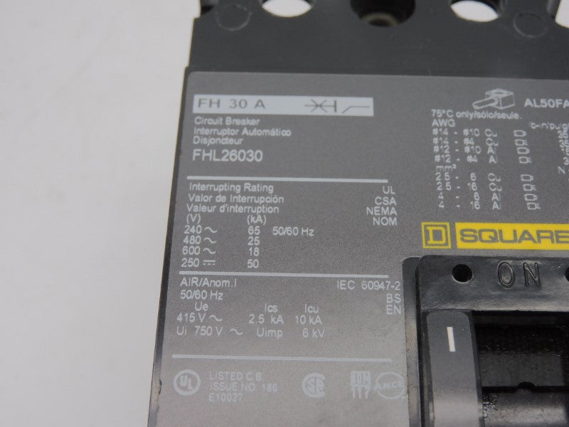 SQUARE D FHL26030 600V 30A UNMP