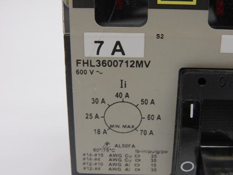 SQUARE D FHL3600712MV 600V 7A UNMP