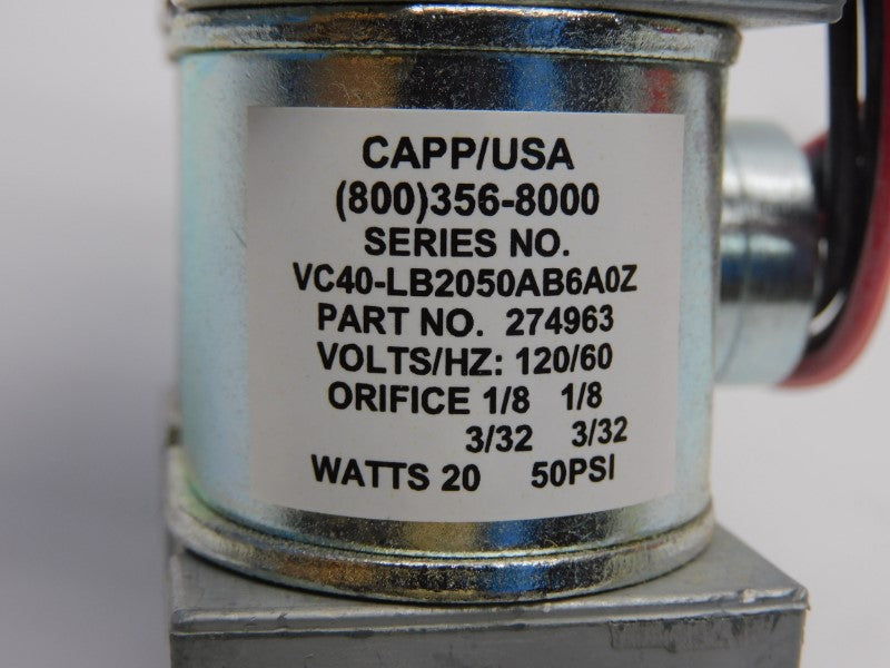 VALVE VC40-LB2050AB6A0Z 274963 120V 50PSI 1/8" NSNP