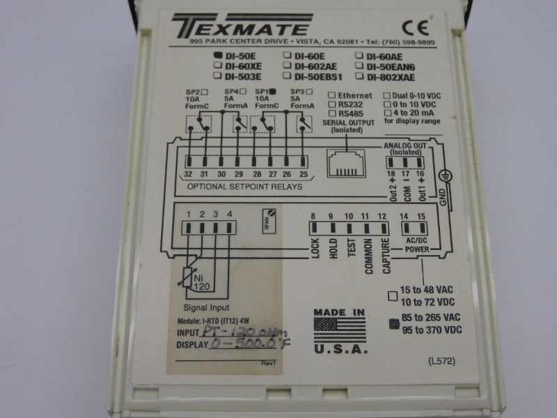 TEXTMATE DI-50E-DR-PS1-IT12 95-370VDC 10A NSMP