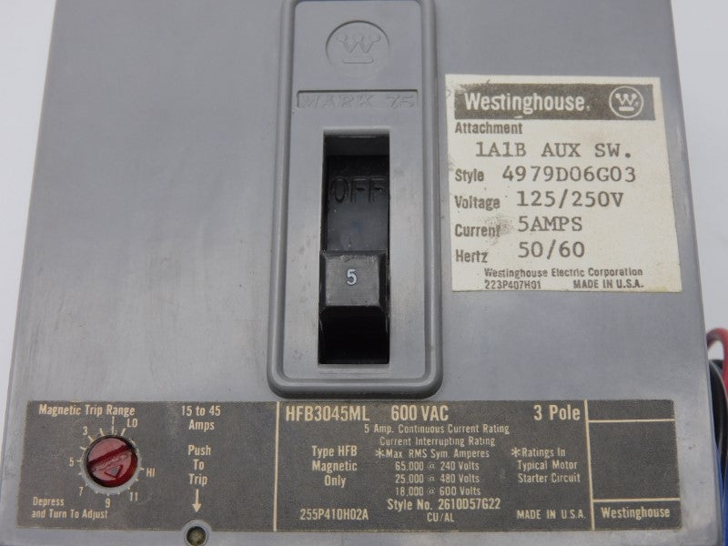 WESTINGHOUSE HFB3045ML 600VAC 5A UNMP