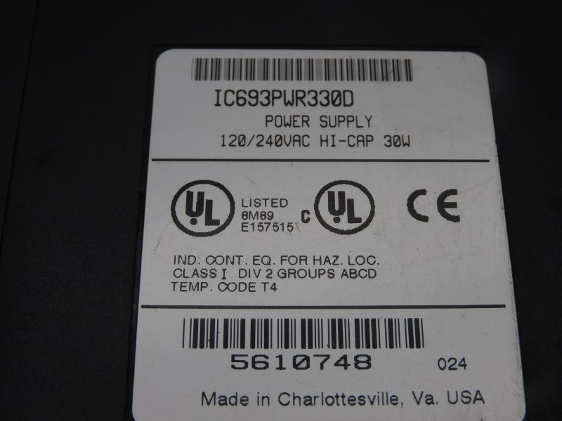 FANUC IC693PWR330D 120/240VAC 0.8A UNMP