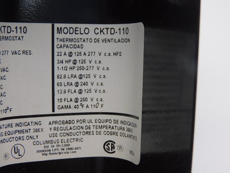COLUMBUS ELECTRIC CKTD-110 277VAC 125A NSNP