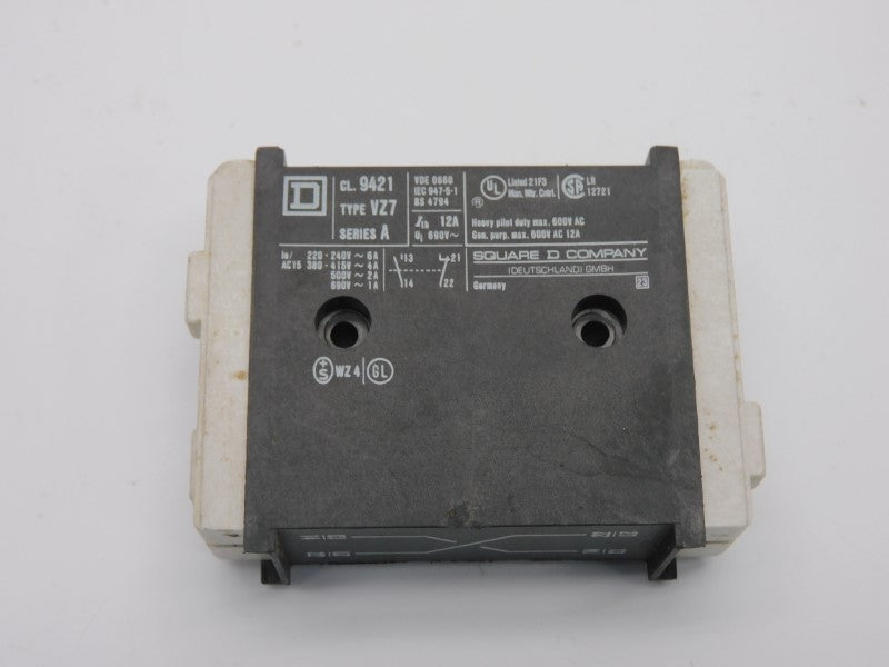SQUARE D 9421VZ7 SER. A 690V 12A UNMP