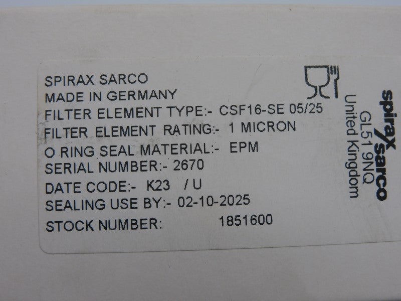 SPIRAX SARCO CSF16-SE-05/25 1851600 NSMP