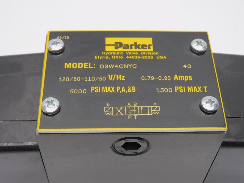 PARKER D3W4CNYC-40 110/120V 0.79-0.93A 5000PSI NSNP