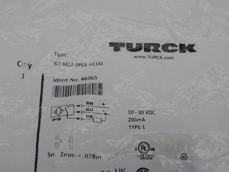 TURCK BI2-M12-AP6X-H1141 46065 10-30VDC NSMP