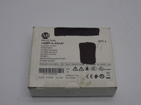 ALLEN BRADLEY 140MP-A-ASA20 SER. A 690V 6A (PKG OF 2) (WH) NSMP