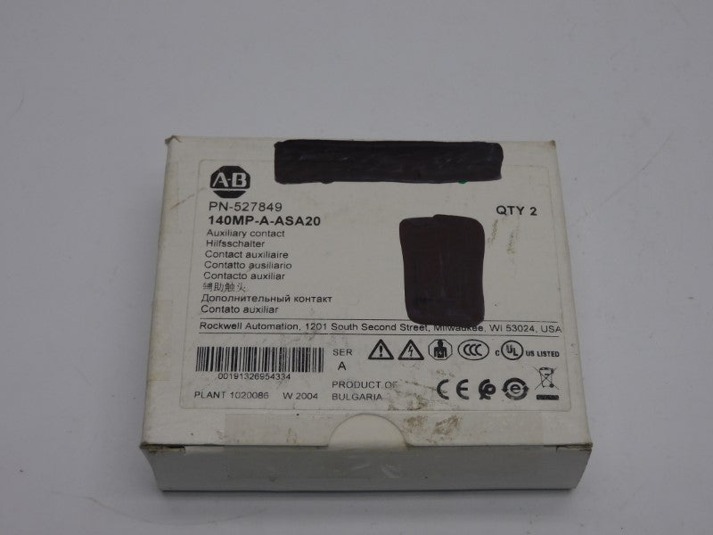ALLEN BRADLEY 140MP-A-ASA20 SER. A 690V 6A (PKG OF 2) (WH) NSMP