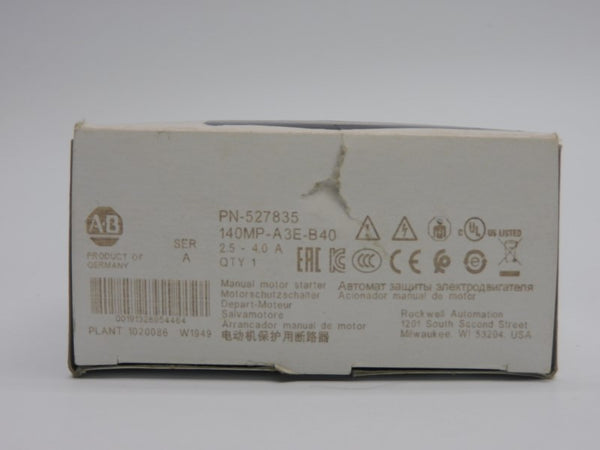 ALLEN BRADLEY 140MP-A-3E-B40 SER. A 690V 2.5-4.0A (WH) NSMP
