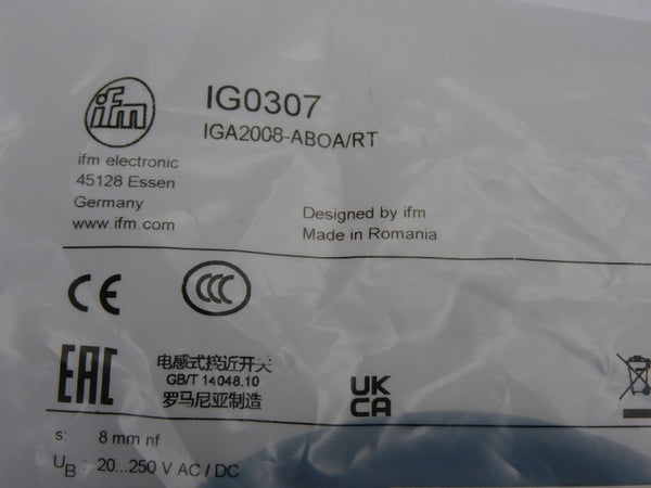 IFM EFECTOR IGA2008-ABOA/RT IG0307 20-250VAC/DC NSMP