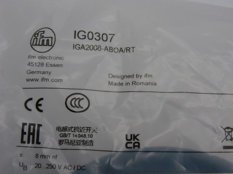 IFM EFECTOR IGA2008-ABOA/RT IG0307 20-250VAC/DC NSMP