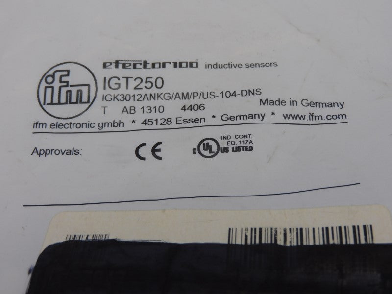 IFM EFECTOR IGK3012ANKG/AM/P/US-104-DNS IGT250 10-36VDC NSMP